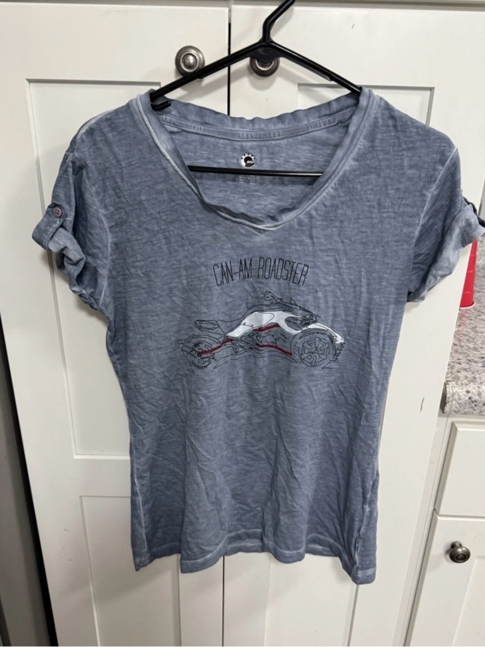 Roadster Graphic Tee - Washed Blue Short Sleeve Top